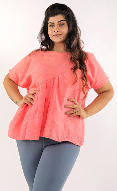 Linen Asymmetrical Top